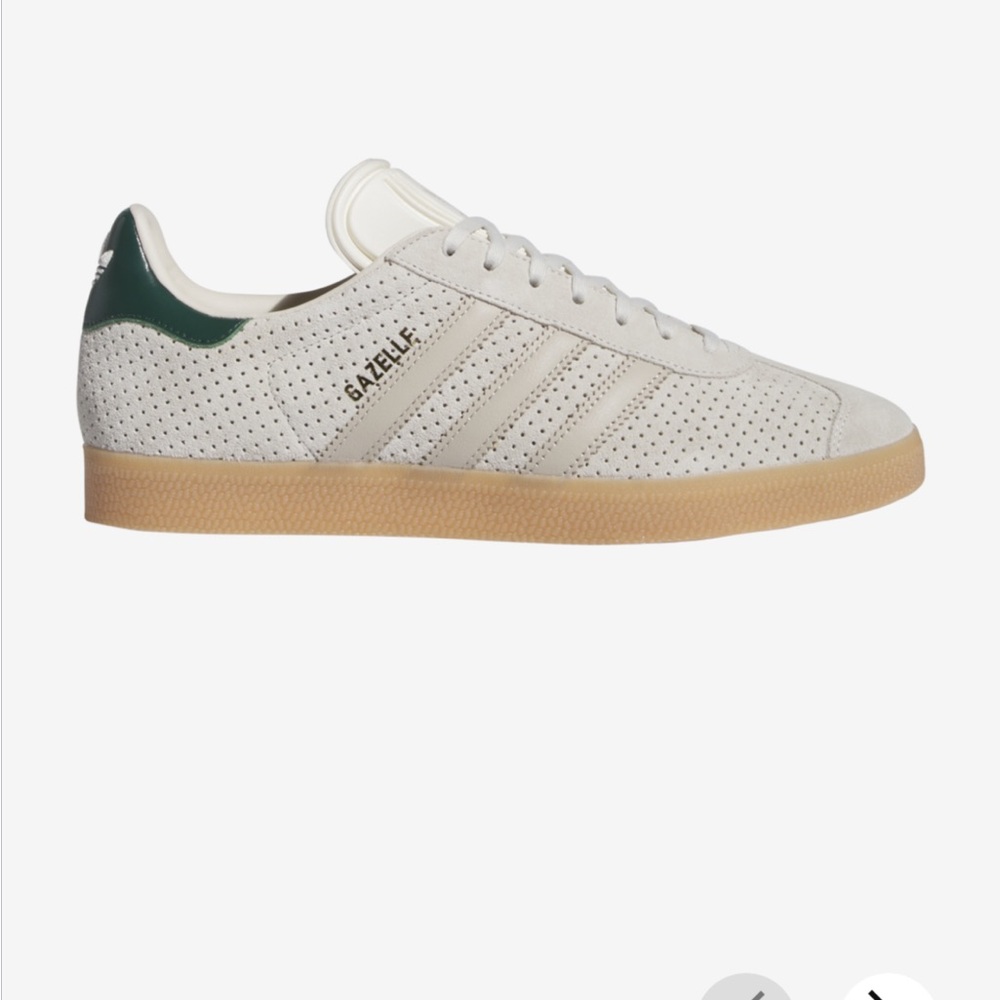 Adidas Original Gazelle Perforated Suede Collegiate Green/Wonder Beige W8.5 M7.5
